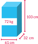 80kg, HxLxP = 87.2cm x 53.5cm x 47.2cm